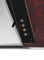 Вытяжка наклонная Gefest ВО 3603 К55 черный/рубиновый с рисунком